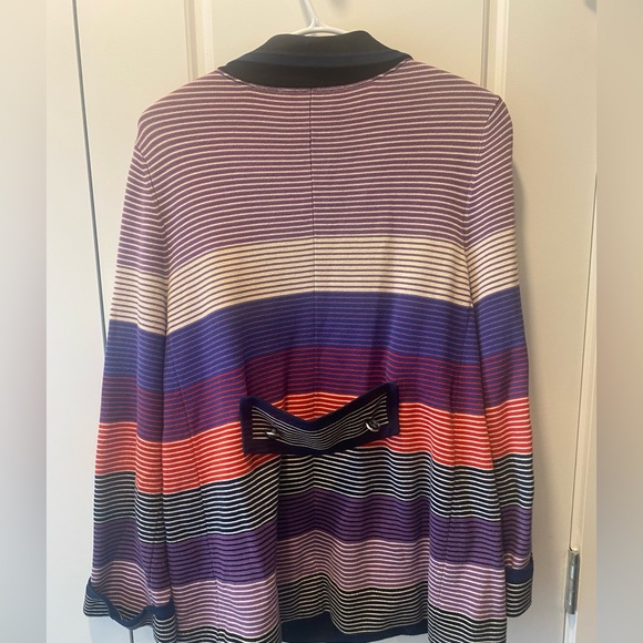Marc By Marc Jacobs Multicolor Striped Pea Coat Sweater size large - Picture 4 of 4